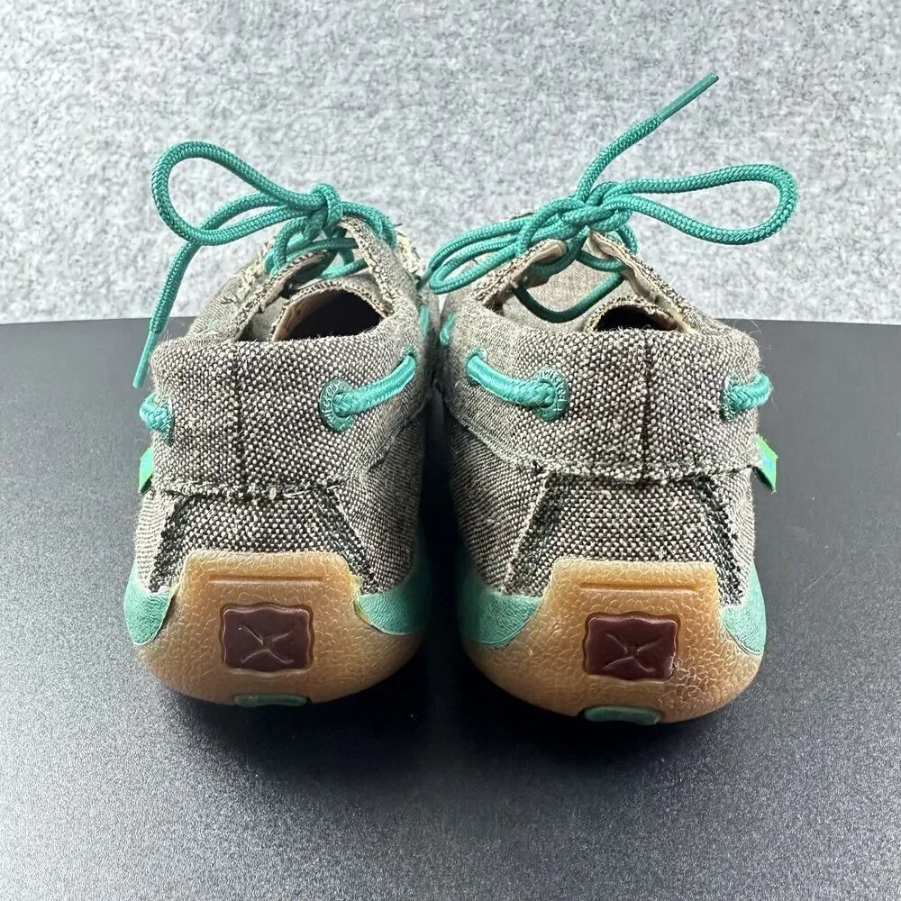 Twisted X ECO Boat Shoes Driving Mocs Womens 6.5M WDM0085 Western Outdoors Teal